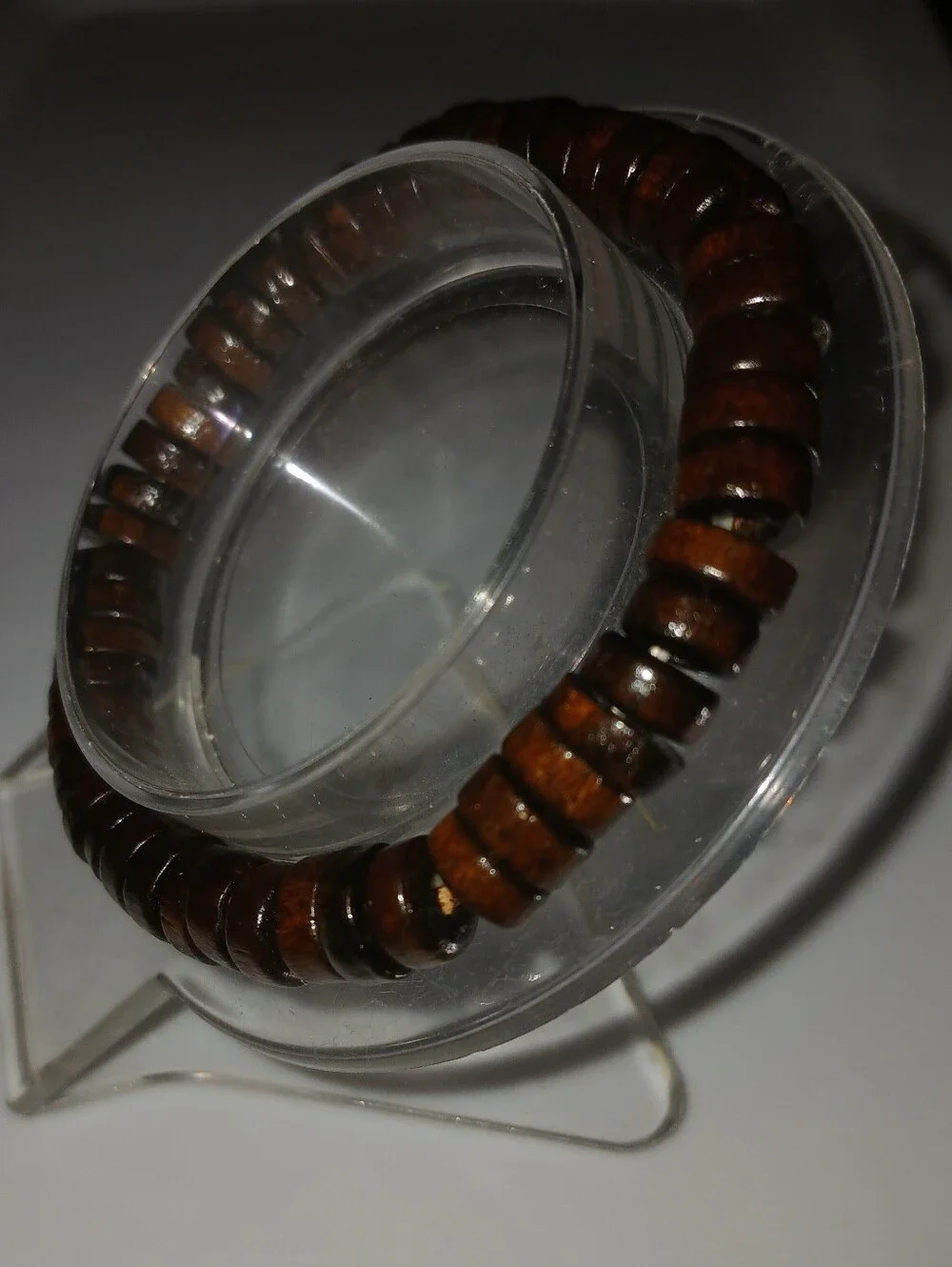 NWT Handcrafted Unisex Brown Wooden Bead Bracelet.